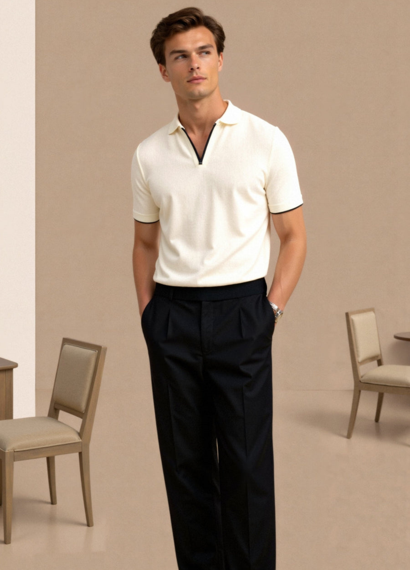 BARI Soft-Blend Tailored Polo